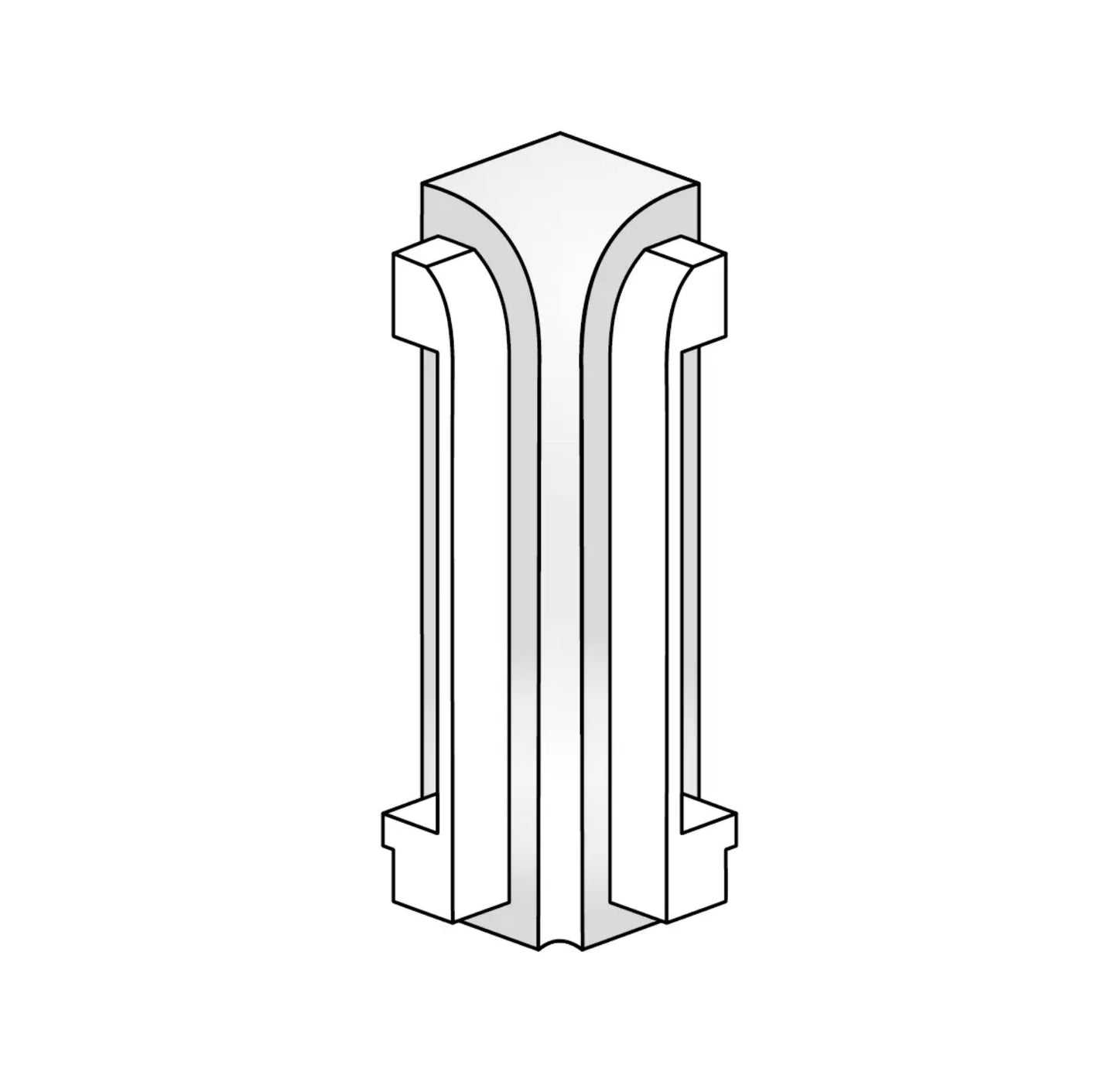 Durable Counter Top Metallic Silver Internal Corner By Durastep By Dural