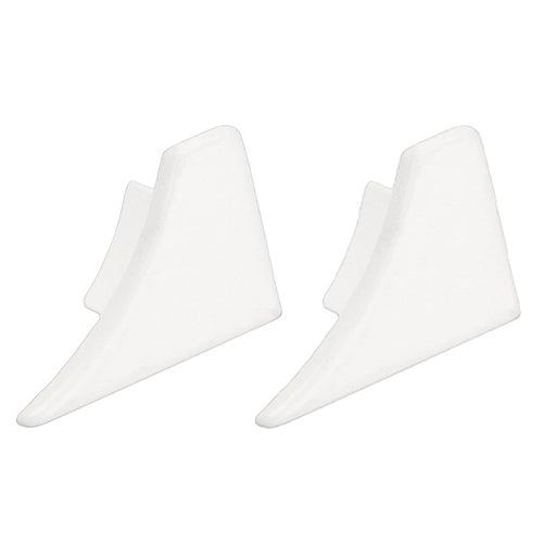 Transition Wall and Floor Connection Trim White Powder Coated Endcap Right (2 Pieces) T COVE