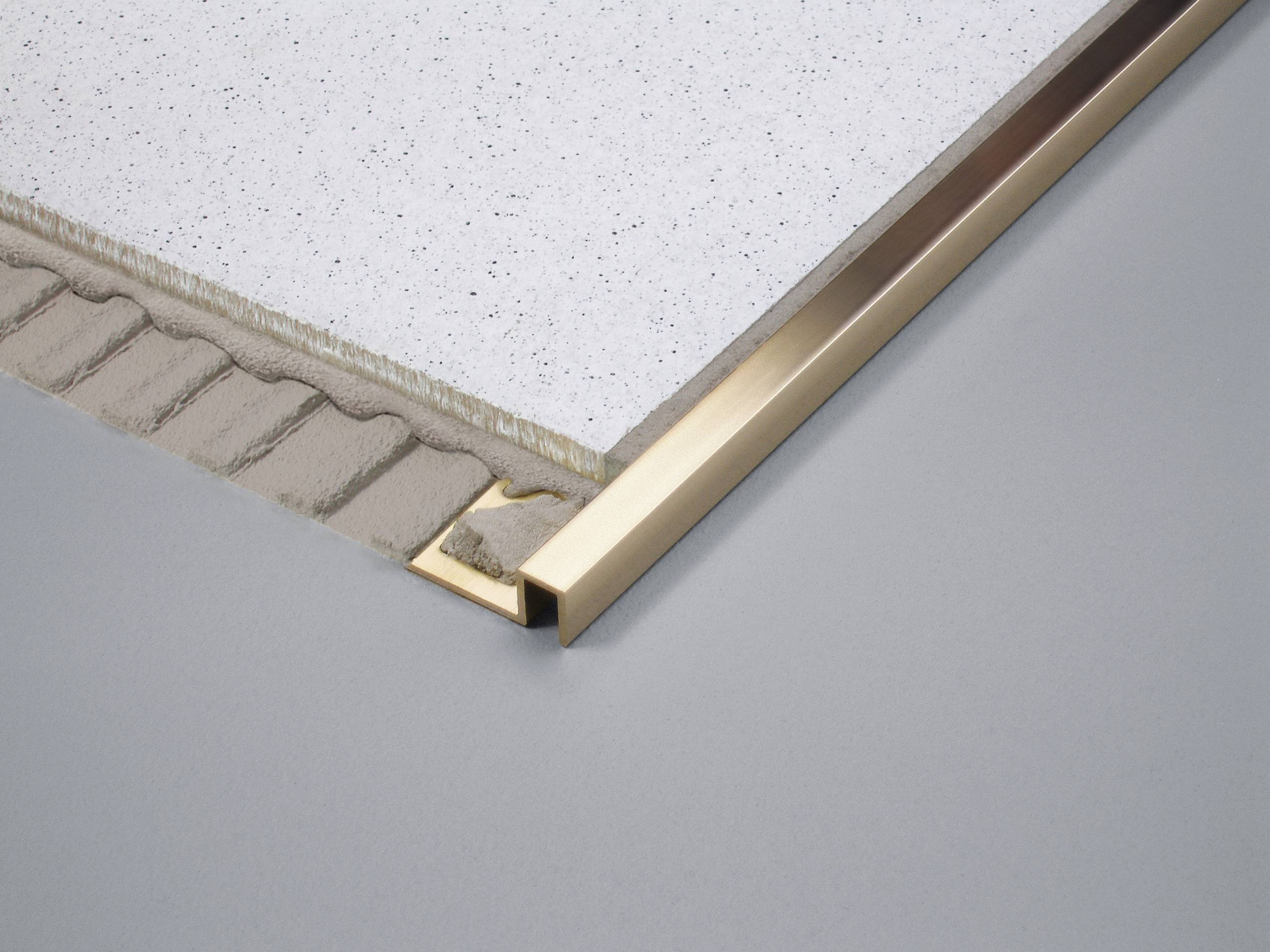Rectangular Tile Edge Trim Profile Brass Natural Duraplus 94