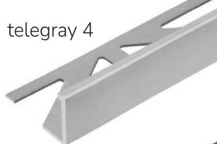 L Shaped TeleGray 4 Grout Match Tile Trim Durosol By Dural 94"