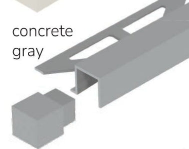 Square Edge Concrete Gray Grout Match Tile Trim  Squareline By Dural - 94"