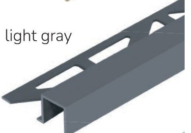 Square Edge Light Gray Grout Match Tile Trim  Squareline By Dural - 94"