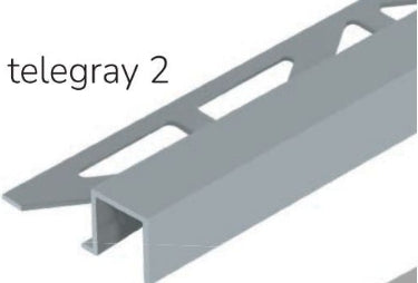 Square Edge TeleGray 2 Grout Match Tile Trim  Squareline By Dural - 94"