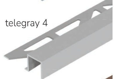 Square Edge TeleGray 4 Grout Match Tile Trim  Squareline By Dural - 94"