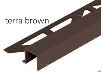 Square Edge Terra Brown Grout Match Tile Trim  Squareline By Dural - 94"