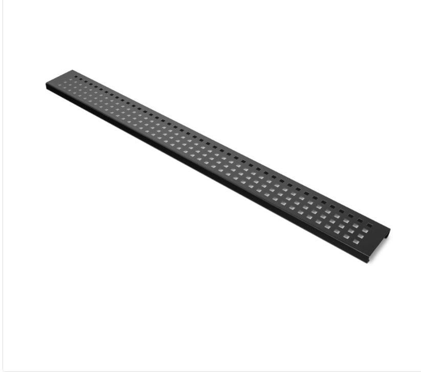 Linear Drain Grate Square Design In Matte Black By Compotite