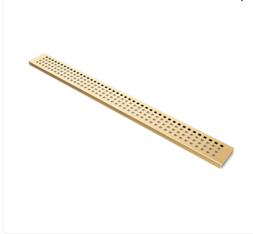 Linear Drain Grate Square Design In Light Gold By Compotite