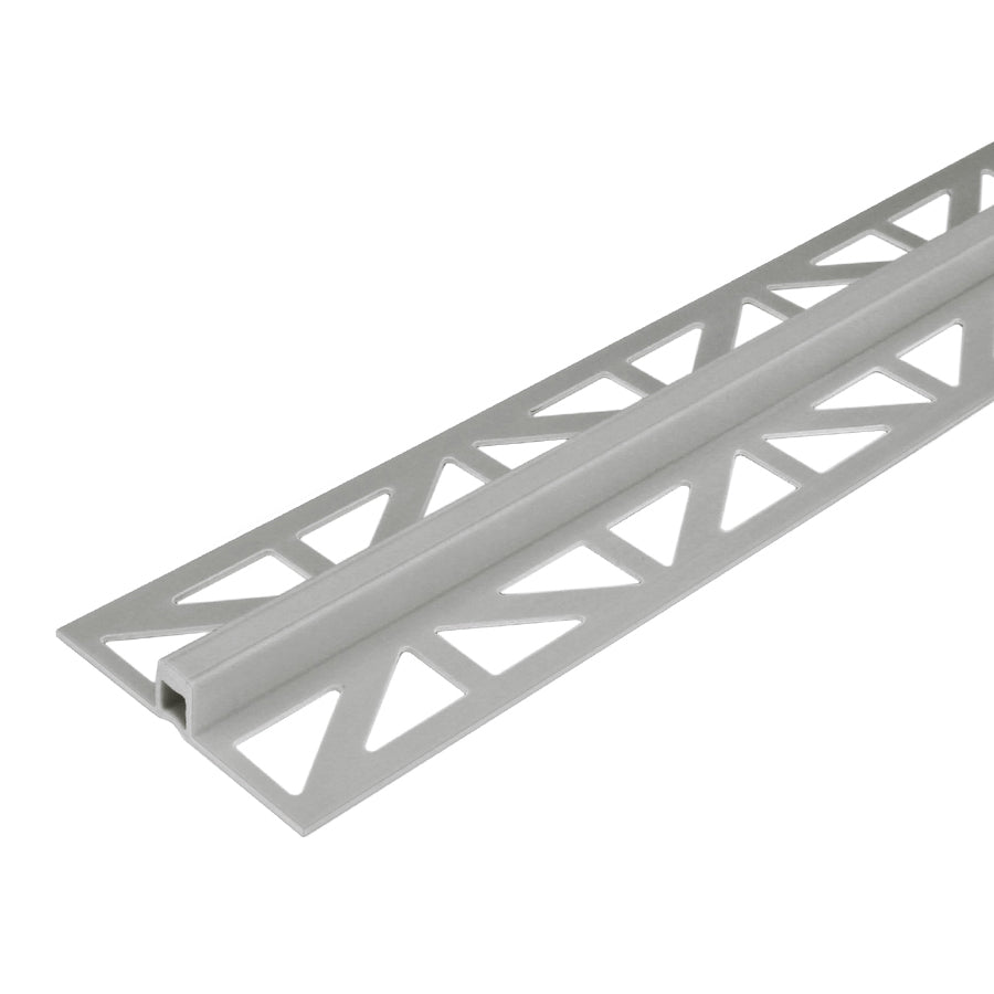 Expansion and Movement Joint Tile Profile Gray Large Punched Base for Thin Bed Installation 94" Duraflex PVC