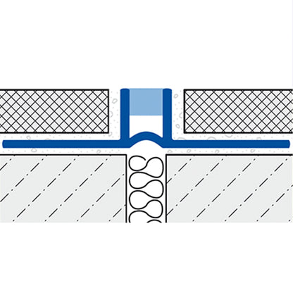 Expansion and Movement Joint Tile Profile Gray Large Punched Base for Thin Bed Installation 94" Duraflex PVC