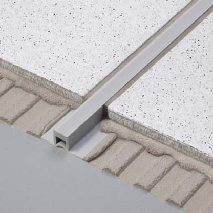 Expansion and Movement Joint Tile Profile Gray Narrow Unpunched Base for Thin Bed Installation 94" Duraflex PVC