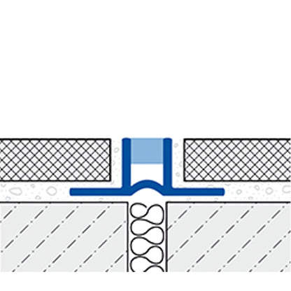 Expansion and Movement Joint Tile Profile Gray Narrow Unpunched Base for Thin Bed Installation 94" Duraflex PVC