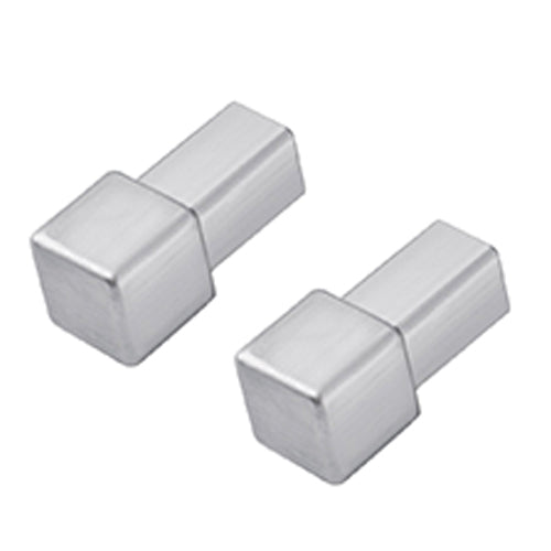 Square Corner Piece Edge Tile Trim Stainless Steel Brushed (2 Pieces) Squareline