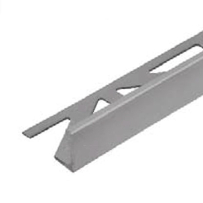 L Shape Edge Tile Trim Platinum Gray Powder Coated Durosol 94"