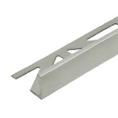 L Shape Edge Tile Trim Light Gray Powder Coated Durosol 94"