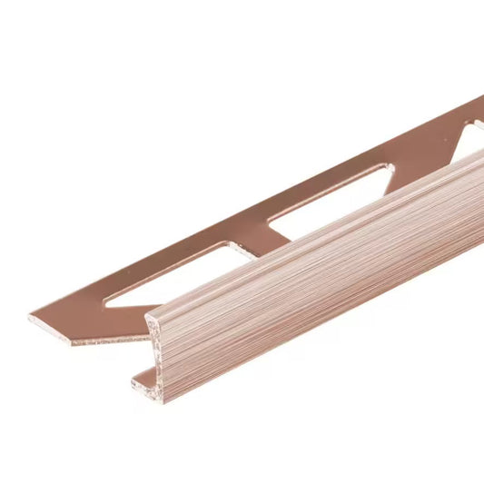 L Shape Edge Tile Trim Copper Anodized Brushed Durosol 94"