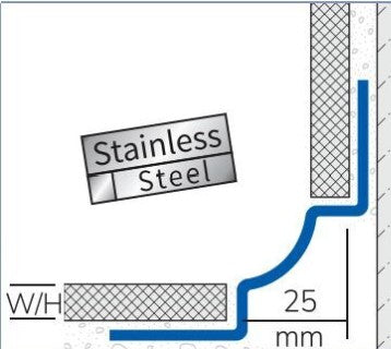 Transition Wall and Floor Connection Trim Stainless Steel 94" DURACOVE DB