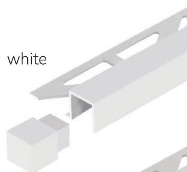 Square Edge White Grout Match Tile Trim  Squareline By Dural - 94"