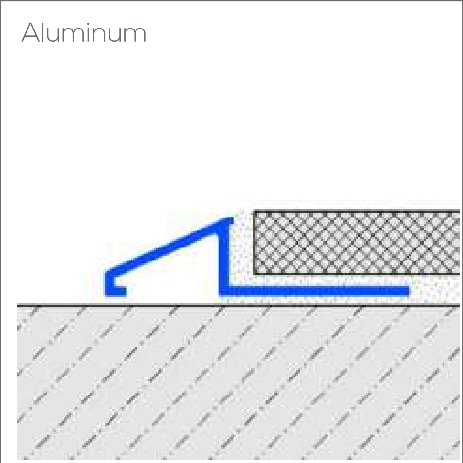 Ramp Transition Floor Tile Profile Silver Anodized Duratrans 94"