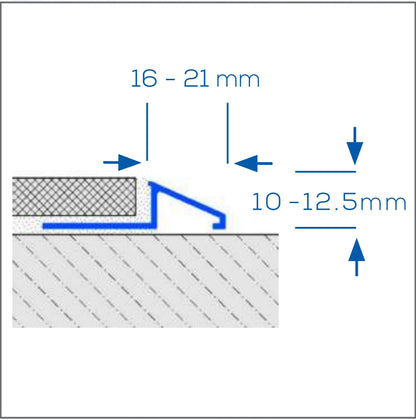 Ramp Transition Floor Tile Profile Nickel Titanium High Gloss Anodized Duratrans 94"