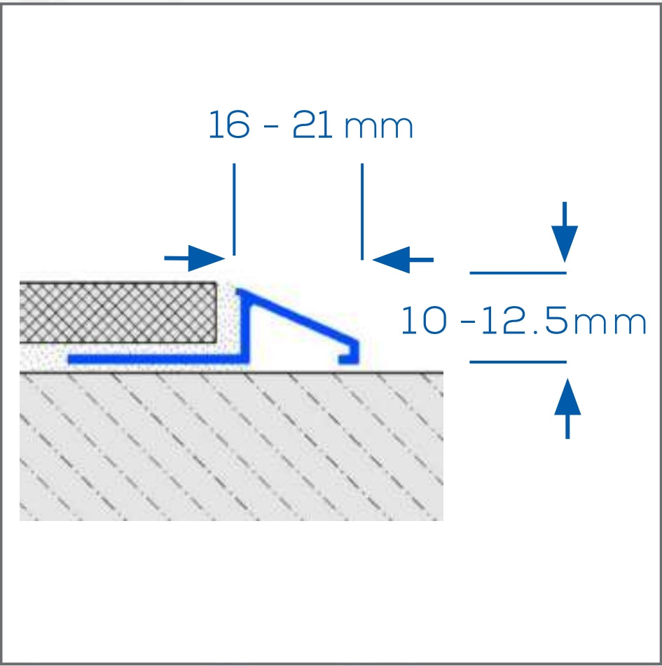 Ramp Transition Floor Tile Profile White Powder Coated Duratrans 94"