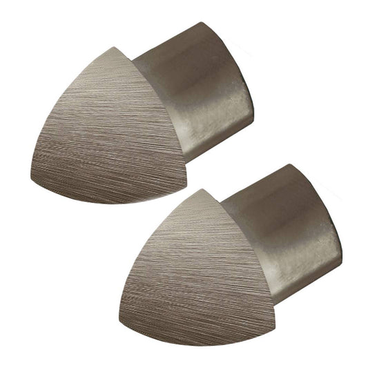 Round External Corner Piece Edge Tile Trim Brushed Bronze Nickel (2 Pieces) Durondell