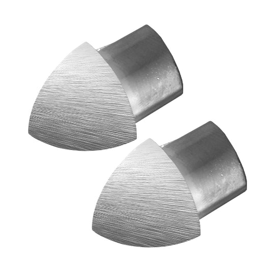 Round External Corner Piece Edge Tile Trim Brushed Stainless Steel (2 Pieces) Durondell