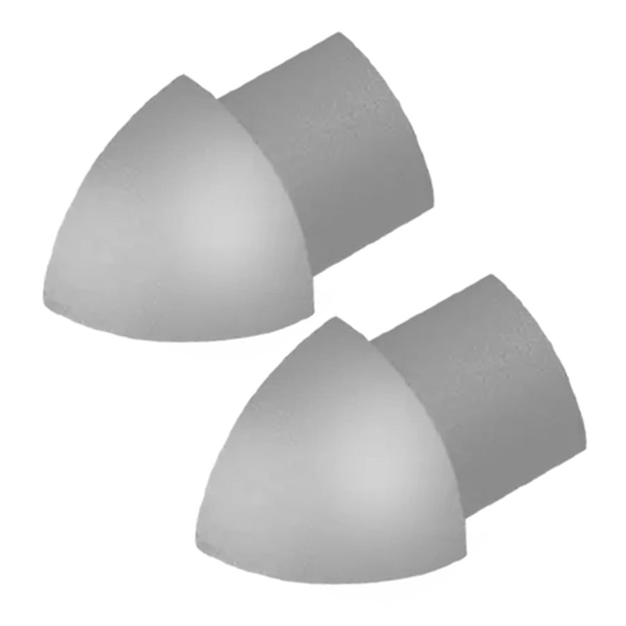 Round External Corner Piece Edge Tile Trim Concrete Gray (2 Pieces) Durondell