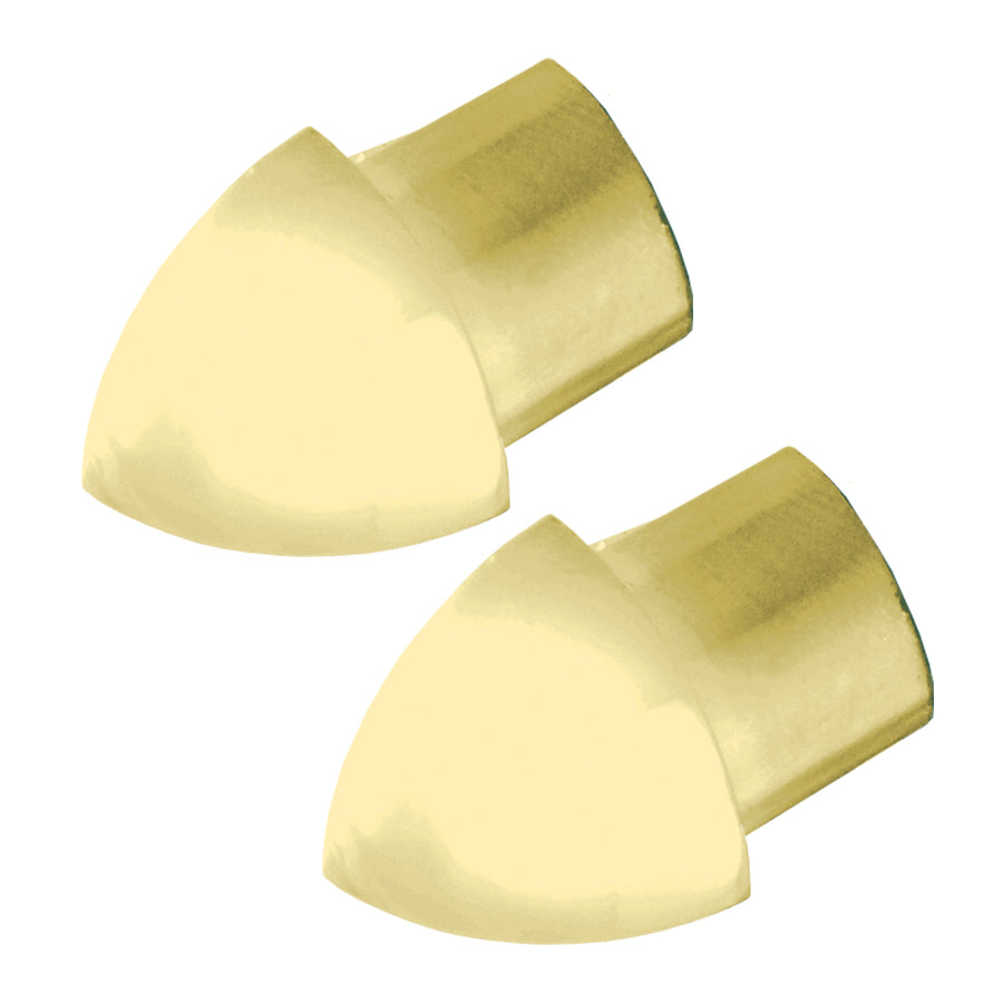 Round External Corner Piece Edge Tile Trim High Gloss Gold (2 Pieces) Durondell