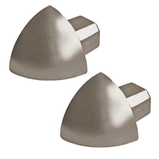 Round External Corner Piece Edge Tile Trim High Gloss Nickel (2 Pieces) Durondell