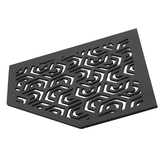 Floating Corner Tile Shower Shelf Pentagonal Matte Black Penta Design Ti-Shelf