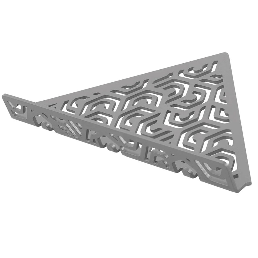 Floating Corner Tile Shower Shelf Triangular with Railing & Hanger Concrete Gray Penta Design Ti-Shelf