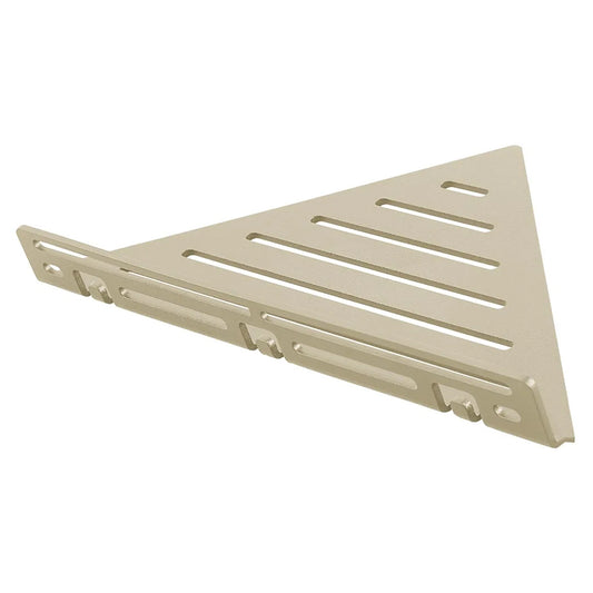 Floating Corner Tile Shower Shelf Triangular with Railing & Hanger Sand Line Design Ti-Shelf