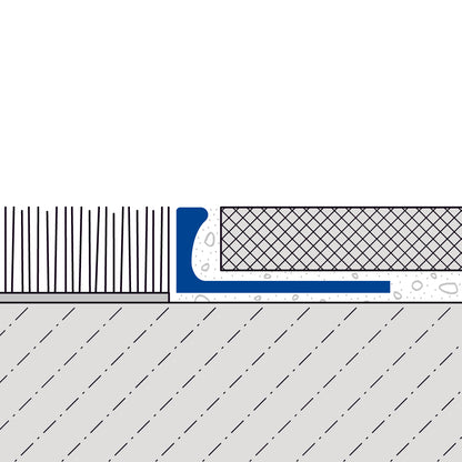 L Shape Edge Tile Trim High Gloss Anodized Silver Brushed Durosol 94"