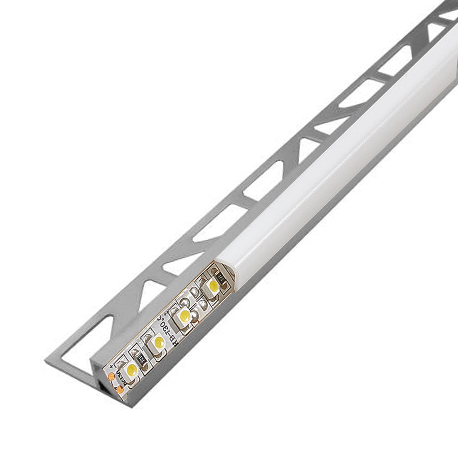 LED Tile Profile Edge Trim Cover White Squareline 94"