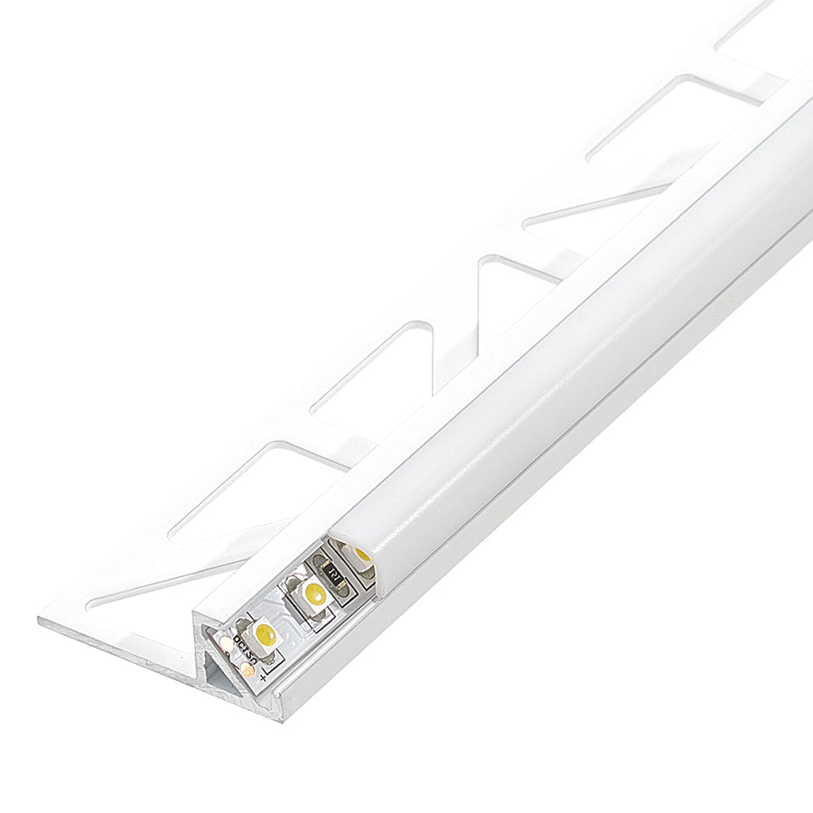 LED Tile Profile Edge Trim White Squareline 94