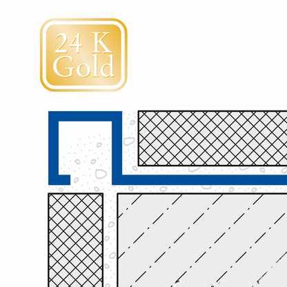 Premium 24K Gold Plated Brass Square Tile Profile Trim Diamondglobe Squareline 98"