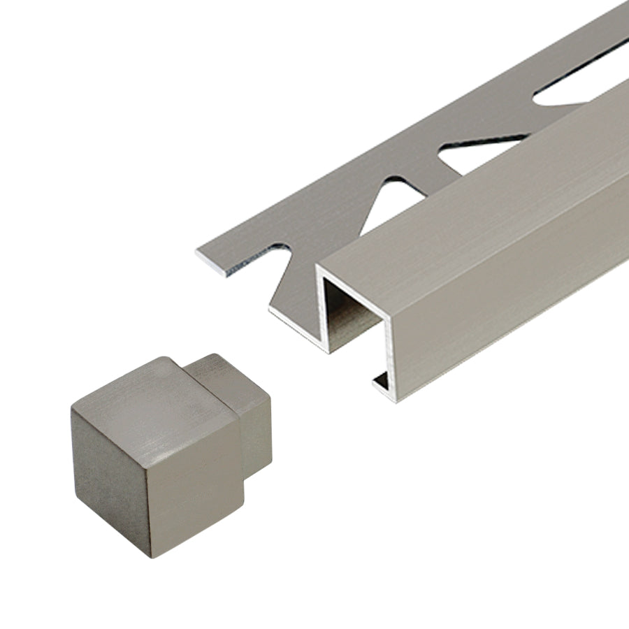 Square Corner Piece Edge Tile Trim (2 Pieces) Nickel Squareline