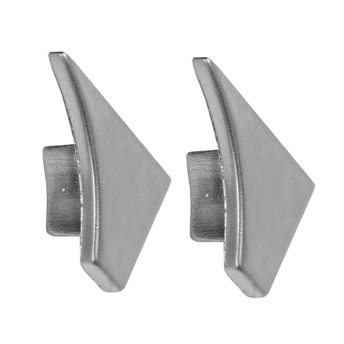 Transition Wall and Floor Connection Trim Silver High Gloss Anodized Endcap Left (2 Pieces) T COVE