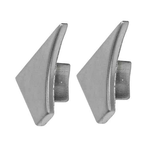 Transition Wall and Floor Connection Trim Silver High Gloss Anodized Endcap Right (2 Pieces) T COVE