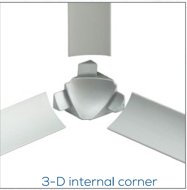 Transition Wall and Floor Connection Trim Nickel Titanium Anodized Internal Corner 3 Connections (2 Pieces) T COVE