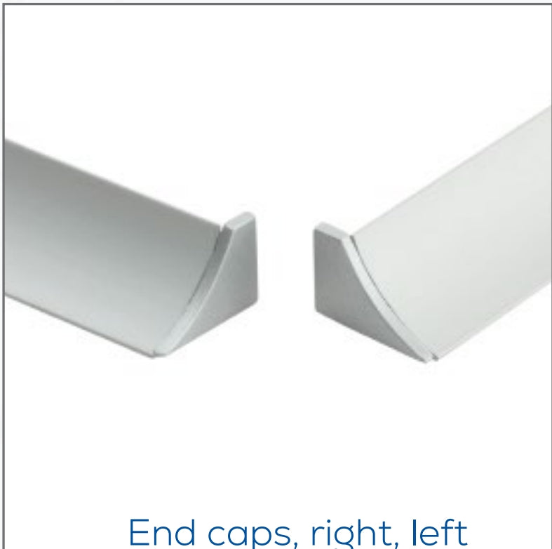 Transition Wall and Floor Connection Trim Silver Anodized Endcap Right (2 Pieces) T COVE