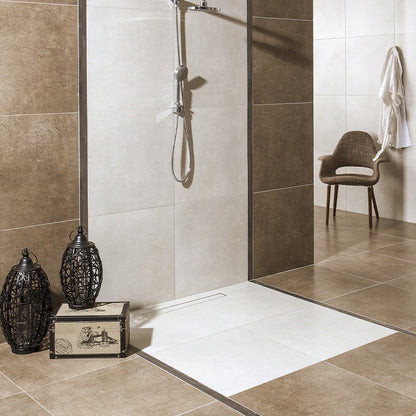 Linear Shower Drain Grate Flat or Tile-In and Drain Channel Sand MyVario (Double Face)