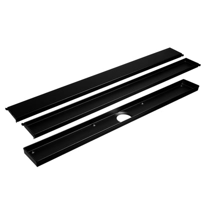 Linear Shower Drain Grate Flat or Tile-In and Drain Channel Matte Black MyVario (Double Face)