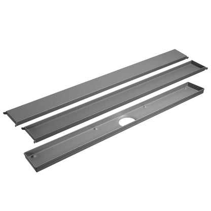 Linear Shower Drain Grate Flat or Tile-In and Drain Channel Concrete Gray MyVario (Double Face)