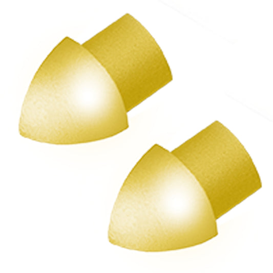 Round External Corner Piece Edge Tile Trim Gold Anodized (2 Pieces) Durondell